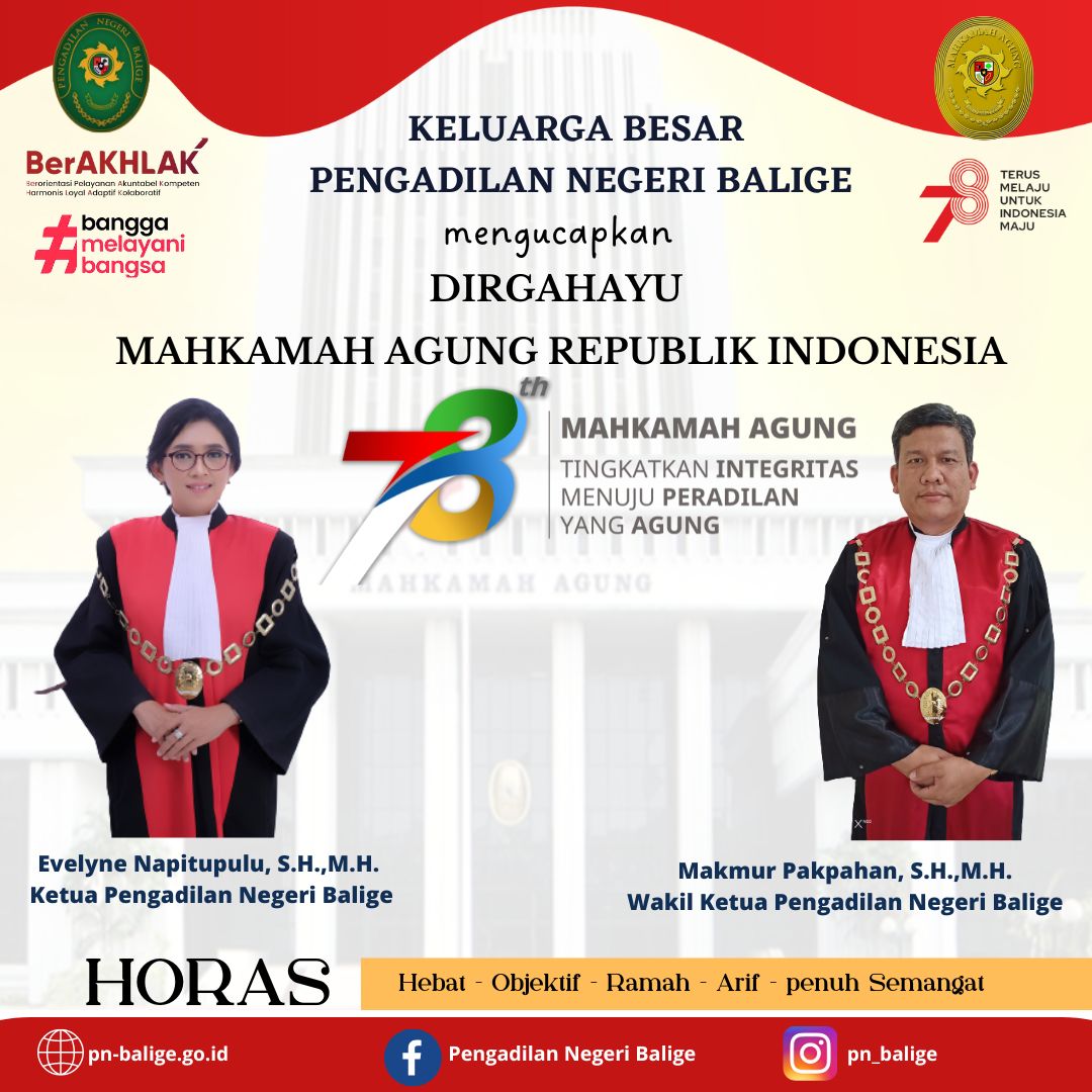 Dirgahayu Mahkamah Agung Republik Indonesia Ke-78. Dirgahayu Mahkamah Agung Republik Indonesia Ke-78.